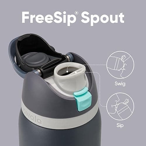 Owala FreeSip Insulated Stainless Steel Water Bottle with Straw for Sports, Travel, and School BPA-Free Sports Water Bottle, 32 oz, Foggy Tide thumbnail 6