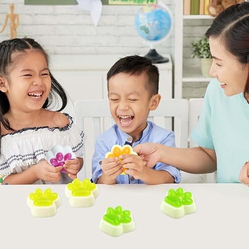 Gytera Cat Paw Squishies Fidget Toys Adults, Sticky Cute Squeeze Sensory Toys for Autism and Stress Relief, Stress Balls for Kids Birthday Gift for Boys and Girls(5 Packs Jelly) thumbnail 2