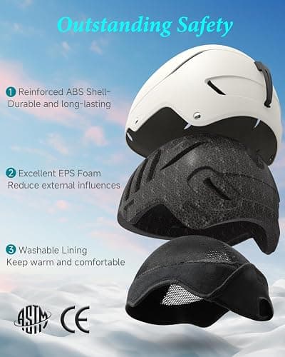 RIOROO Ski Helmet for Women Men, Safety Certified Snowboard Helmet with Shockproof ABS Hard Shell for Adults & Youth thumbnail 3