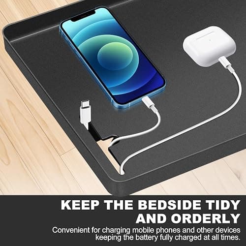 FABIEN SIEFFERT,Bedside Shelf for Bunk & Loft Beds,College Dorm Room and Kids Room Essentials,Bed Side Table Tray Organizer,Clip On Nightstand,Black thumbnail 7