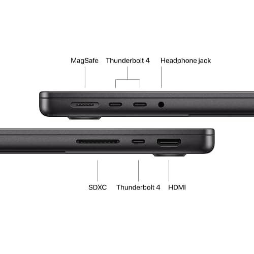 Apple 2025 MacBook Pro Laptop with M5 chip with 10‑core CPU and 10‑core GPU: Built for Apple Intelligence, 14.2-inch Liquid Retina XDR Display, 16GB Unified Memory, 512GB SSD Storage; Space Black thumbnail 6