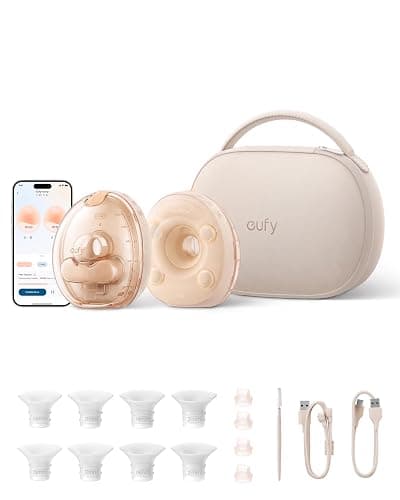 eufy Heated Massage Wearable Breast Pump S2 Pro, Charging Case | HeatFlow 2.0, VibraPump Massage, Nipple Light, Full Milk Alert, 7-Day Battery, App DIY Rhythm, Double-Sealed Flange - Image 1