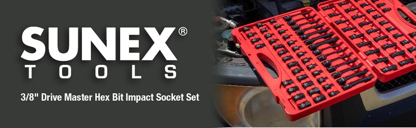 Sunex 3569 3/8" Dr. Master Hex Bit Impact Socket Set (84 Piece) thumbnail 6
