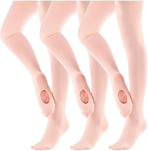 MdnMd Girls' Women's Ballet Tights Ultra Soft Convertible Dance Leggings Transition Tights for Toddler Kids Adult - Image 1