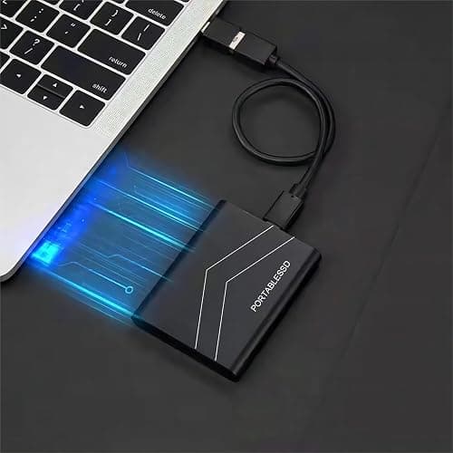 Piocspw Disque Dur Externe 2To, 2.5 Pouces, Portable étanche et Anti-Choc pour PC, Mac, TV, MacBook, Ordinateur Portable, Bureau, Windows,Noir thumbnail 5