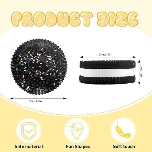 Gytera Sticky Cookie Squishies Fidget Toys Adults, Squeeze Toys Sensory Toys for Kids with Autism, Stress Balls for Adults Fidgets Birthday Gifts Party Favors for Kids(1 Pack Large Black) thumbnail 2