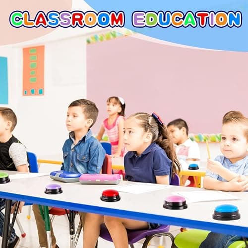 Ovveroche 6 Pieces Recordable Answer Buzzers Button Answer Buzzers Game Show Buzzer Recordable Button Classroom Buzzers Perfect for Study Office Home and Pet Buttons Training Toy thumbnail 3