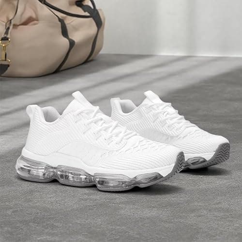 Luogoks Womens Walking Running Shoes Air Cushion Basketball Sneakers Fashion Tennis Breathable Sport Gym Fitness Cross Trainers Shoes thumbnail 3