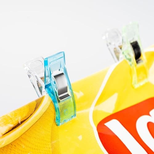 Multipurpose Sewing Clips Pack of 100, Perfect Alternative Quilting Pins | Premium Plastic Fabric Clips Sewing Supplies, Fit Any Chip Clips, Bag Binding for Food, Assorted Colors thumbnail 5