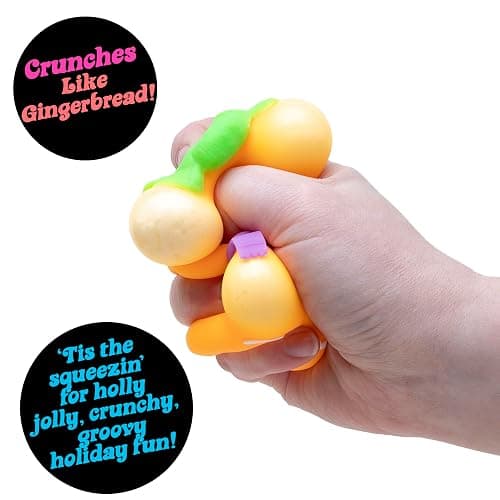 Schylling NeeDoh Squishmas Ginger Glowman - Christmas Squeeze Toy - Satisfying Snow-Like Crunch - 3.5" Tall - Color May Vary (Pack of 1) thumbnail 3