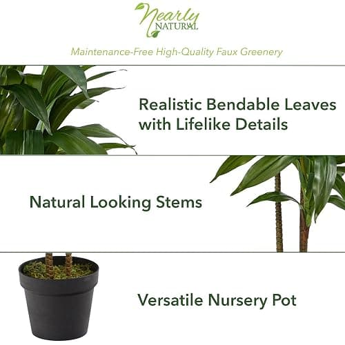 Nearly Natural 48in Dracaena Silk Plant (Real Touch) Green thumbnail 4