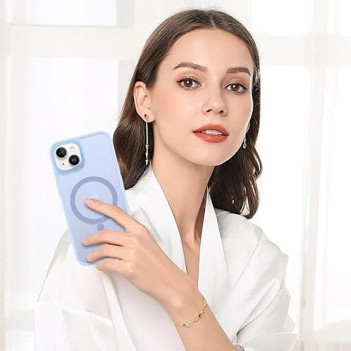 BENTOBEN Magnetic for iPhone 13 Case & iPhone 14 Case [Compatible with Magsafe] Translucent Matte Phone Case iPhone 13/14 Slim Thin Shockproof Women Men Protective Cover, Light Blue thumbnail 9