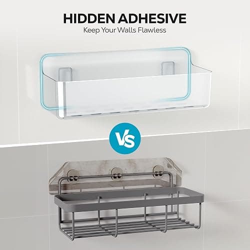 Nieifi Adhesive Wall Shelf, Shower Shelves, Shower Organizer for Bathroom Organization (A-Clear, 3 pieces) thumbnail 6