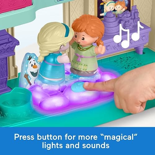 Fisher-Price Disney Frozen Arendelle Castle Playset with Lights & Sounds Little People, 2 Character Figures, Toddler Toys (Amazon Exclusive) thumbnail 4