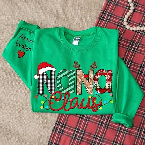 Personalized Grandma Claus Sweatshirt, Gifts for Grandma, Gifts for Christmas thumbnail 4