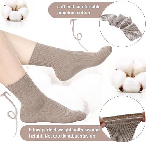 Eurzom 10 Pairs Socks Womens Crew Elastic Ankle Length Cotton Socks Aesthetic Cute Lightweight Low Cut Gifts for Women thumbnail 5