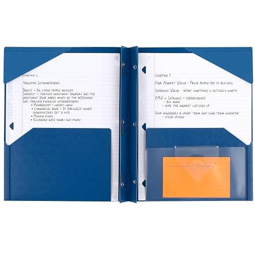 Five Star 2 Pocket Folder, Stay-Put Folder, Plastic Colored Folders with Pockets & Prong Fasteners, for Home, School Supplies & Home Office, 11” x 8-1/2”, Blue (72115) (Pack of 2) thumbnail 4