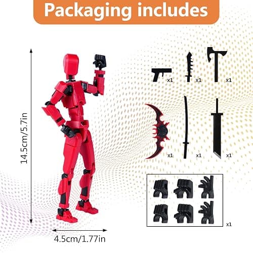Rolling Art Action Figure Set, Model 13 Action Figure Multi-Jointed Movable,Gift Box Packaging, a Great for Loved Ones and Friends. thumbnail 3