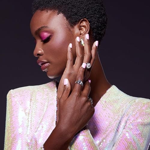 KISS imPRESS No Glue Mani Press On Nails, Color FX, 'Late Night', Light Pink, Short Size, Squoval Shape, Includes 30 Nails, Prep Pad, Instructions Sheet, 1 Manicure Stick, 1 Mini File thumbnail 5