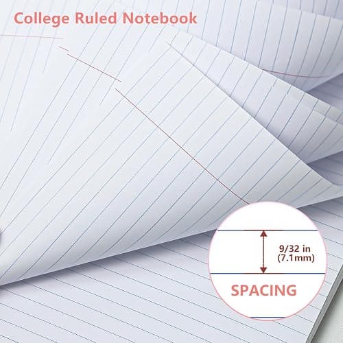 Pastel Pink Spiral Notebook, 1 Subject, 10.5" x 8", College Ruled, 100 Sheets, Double-Sided Pocket Folder, 3-Hole Punched, Tear-Away Pages, Lightweight Plastic Cover, Wire Bound with Kraft Back – Perfect for Notes or Journaling thumbnail 4