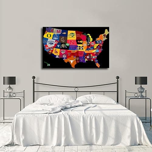 College Football Team Logo Poster Picture HD Wall Art Canvas Printing Bedroom Living Room Office Decoration Aesthetic Artwork (Unframed,16×24inch) thumbnail 4