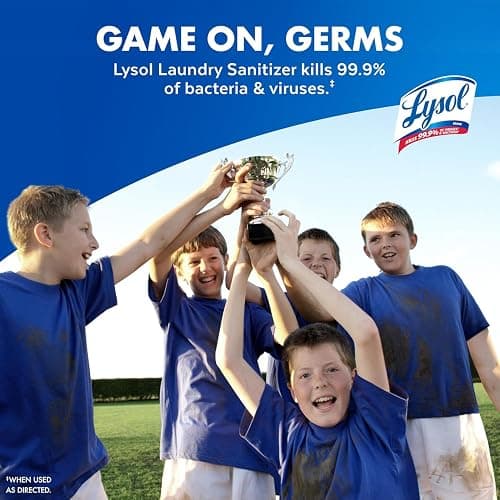 Lysol Disinfectant Laundry Sanitizer, Laundry Detergent Additive, Color Safe Bleach Alternative, Laundry Odor Eliminator, Kills Bacteria & Viruses, Crisp Linen Scent, 40 fl oz (pack of 4) thumbnail 6