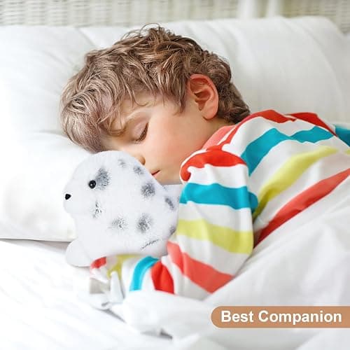 SuzziPals Heatable and Coolable Seal Stuffed Animals，Microwavable Stuffed Animal Heating Pads for Soothing & Relaxation, Lavender Chubby Seal Plushie for Easing Fatigue, Seals Gifts for Kids Aldults thumbnail 5