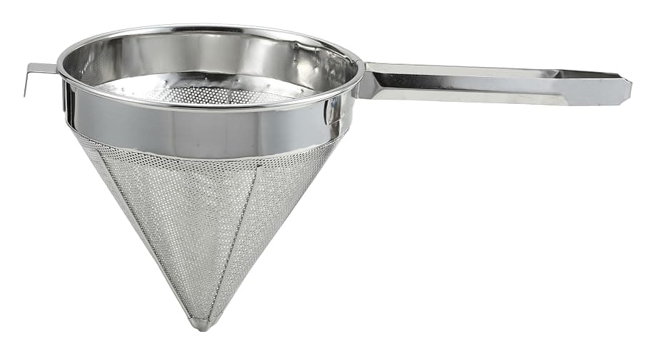 Winco China Cap Strainer, 8-Inch Diameter, Fine Mesh, Medium, Stainless Steel - Image 1