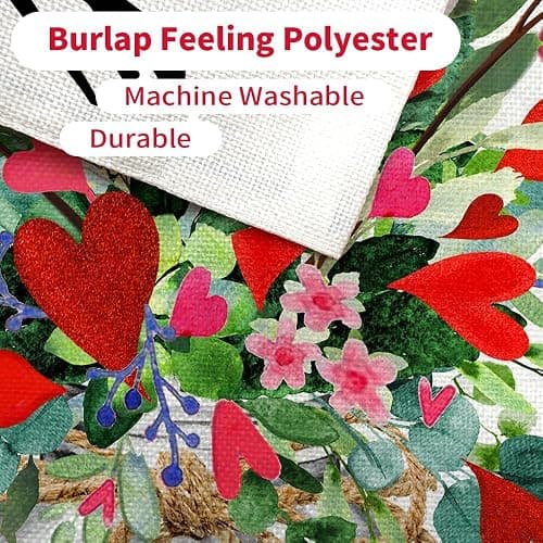 CROWNED BEAUTY Valentines Day Floral Mason Jar Garden Flag 12x18 Inch Double Sided for Outside Welcome Burlap Small Holiday Yard Flag thumbnail 7