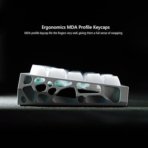 Womier Keyboard Keycaps Jelly - Ceramic Keycaps Style, Clear White Key Cap, Transparent Side Printed Custom 60 65 75 100 Percent for Cherry MX, Outemu, Gateron Mechanical Keyboards(MDA Profile) thumbnail 5