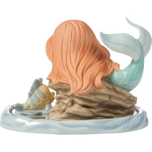 Precious Moments Sea The Treasure Beneath The Surface Disney Ariel and Flounder Bisque Porcelain Figurine, The Little Mermaid Collectible Gift – 251020 thumbnail 4