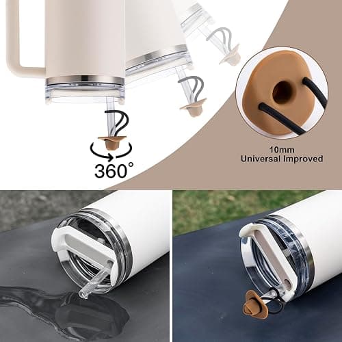 Straw Cover Cap for Stanley Cup 30 40 oz, Silicone Straw Toppers Cowboy Hat, Tumbler Cup Accessories for 10mm 0.4in Straw Cute Gifts Ornaments for Women - 6Pack with Case-Cowboy thumbnail 5