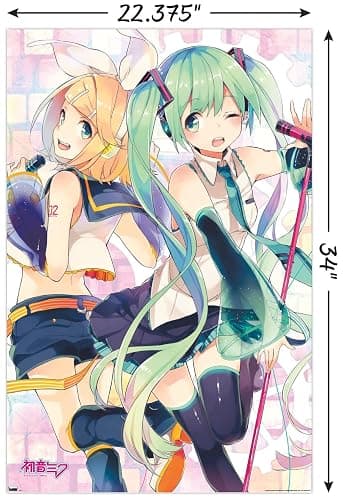 Hatsune Miku - Duo Wall Poster, 34L" x 22.4W", Unframed Version thumbnail 3