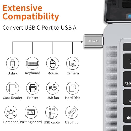 USB C to USB Adapter [2-Pack], Thunderbolt 3 to USB 3.0 OTG Adapter Compatible with MacBook Pro,Chromebook,Pixelbook,Microsoft Surface Go,Samsung Galaxy S10 S20 S21 S22 Ultra,iPhone 15 16 17 Pro Max thumbnail 4