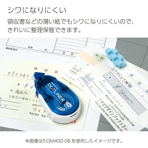 KOKUYO Glue Tape for Scrapbooking, 52.5 Ft x 0.33 in Double Sided Tape Roller for Crafts, Blue Dot Pattern Tape Runner, Adhesive Scrapbook Supplies. Japan Import (TA-DM400-08) thumbnail 4