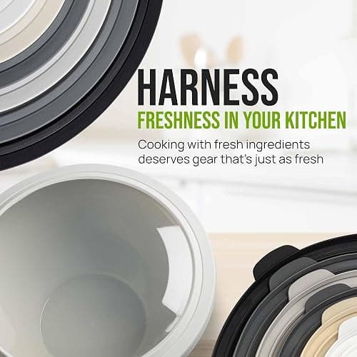Zulay Kitchen 12 Piece Plastic Mixing Bowls with Leak-Proof Lids Set - Microwave and Freezer Safe Kitchen Mixing Bowls for Preparing, Serving and Storing - Large Nesting Bowls (Midnight Ombre) thumbnail 8