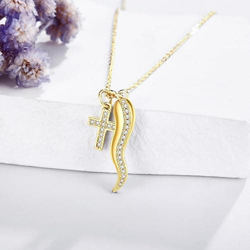 AXOMY Cornicello Necklace 925 Sterling Silver Italian Horn Necklace Cross Pendant Good Luck Protection Amulet Jewelry Gift for Women thumbnail 3