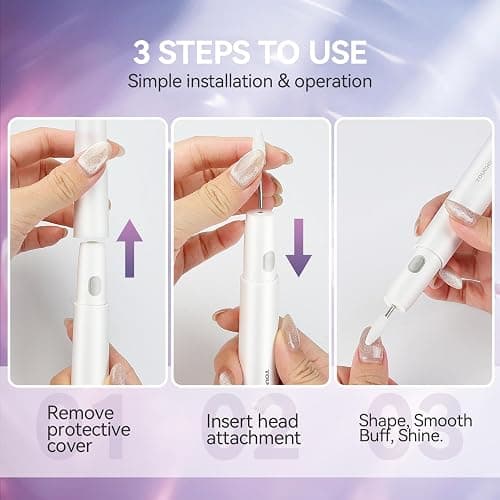 TOUCHBeauty Electric Nail Drill Kit – Professional Manicure & Pedicure Set for Acrylic/Gel Nails, 6 Drill Bits, Lightweight, Portable, Low Noise, with Travel Case (Right & Left Hand Use) thumbnail 6