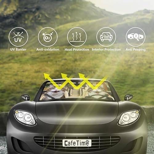 CafeTime Dog Car Windshield Sunshade A Cute Border Collie Dog in The Sunflowers Decor Vehicle Front Windshield Sun Shade Visor UV Ray Reflector Sun Protector, Keep Vehicle Cool, 55" x 30" thumbnail 5