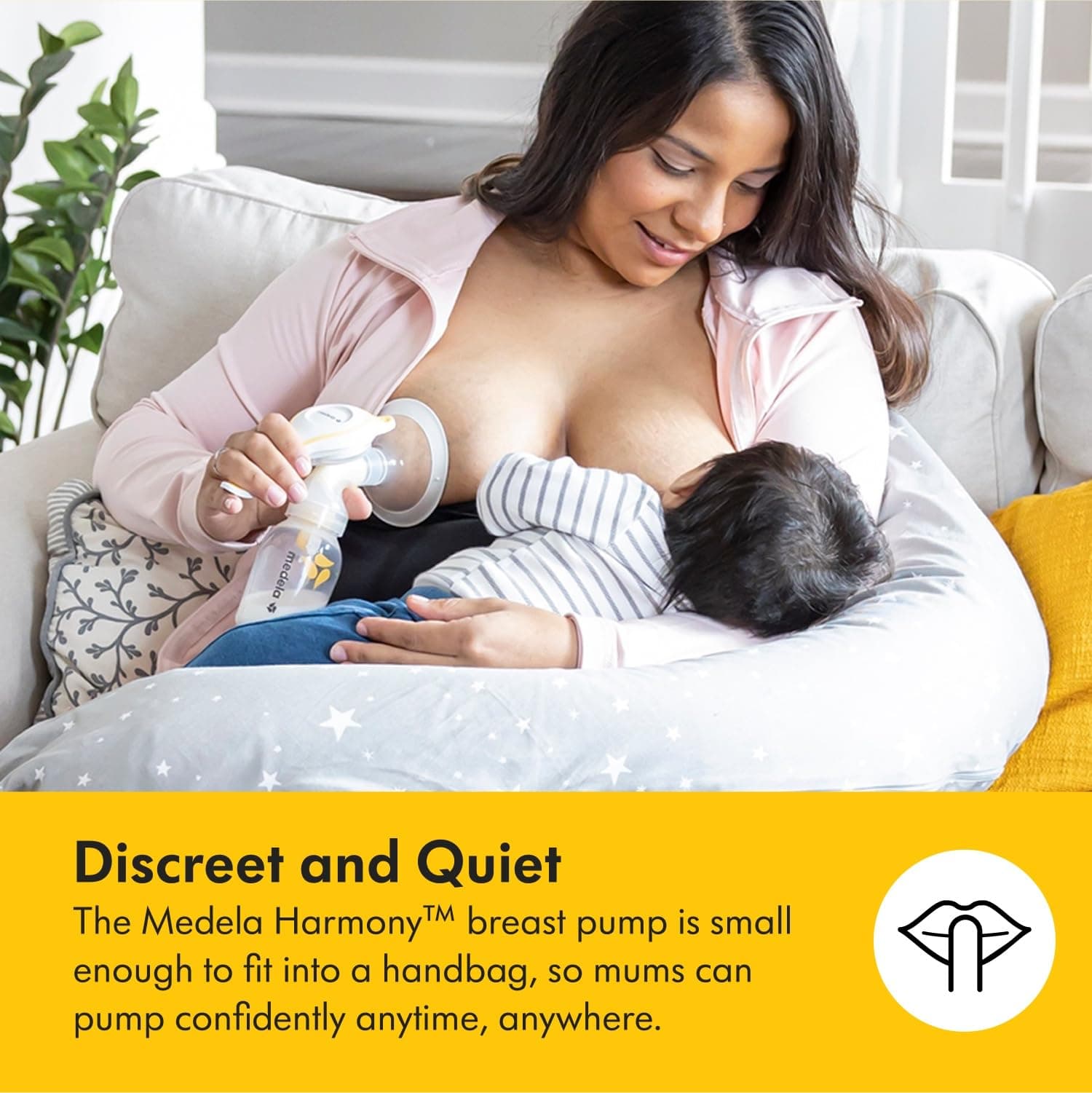 Medela Harmony Manual Breast Pump, Compact Swiss Design with PersonaFit Flex Shields and Medela's 2-Phase Expression Technology thumbnail 4