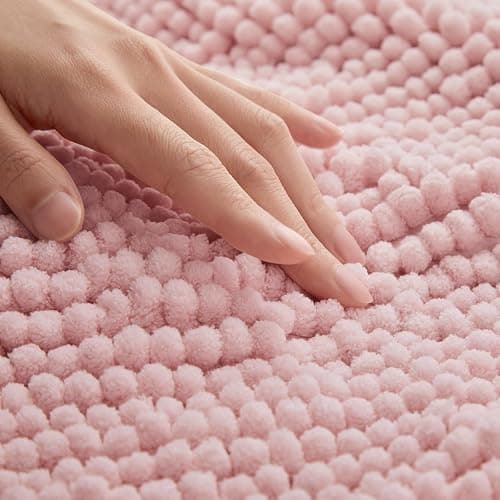 HOMEIDEAS Light Pink Textured Chenille Pillow Covers 18x18 Set of 2 | Thick Plush Double Sided Design,Cozy Warm Touch Textured Design,Couch Sofa Bed Bedroom,Modern Farmhouse Decor thumbnail 4