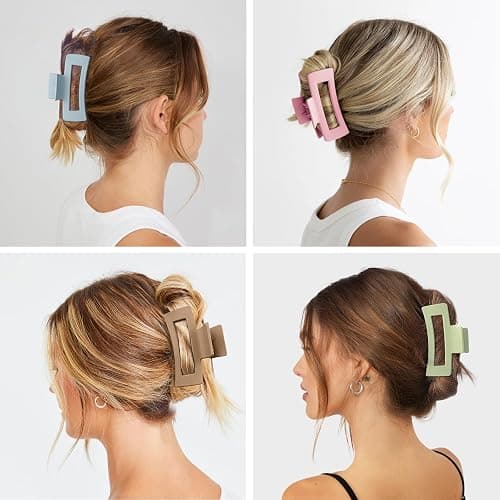 12 Pcs Hair Claw Clips for Women, 4.1 Inch Large Claw Clips for Thick Hair, Strong Hold Non-Slip Hair Accessories thumbnail 2