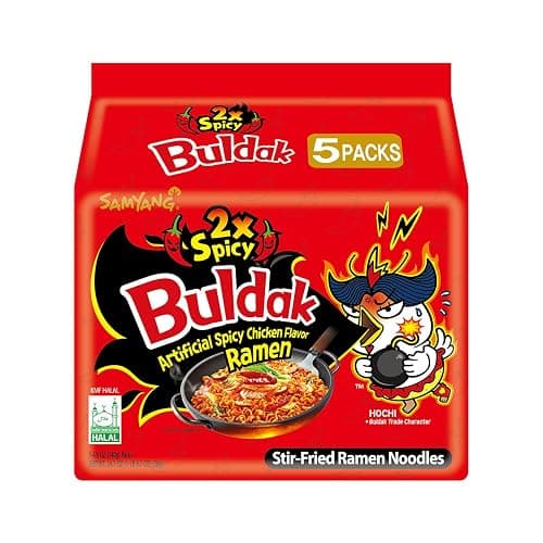 Samyang Buldak ramen de nouilles frites au poulet double épicé coréen chaud, (5x 140g) - Image 1