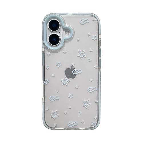 FLIRACON Cute Cartoon Fish Stars Clear Phone Case Compatible with iPhone Case(Clear,for iPhone 14) - Image 1