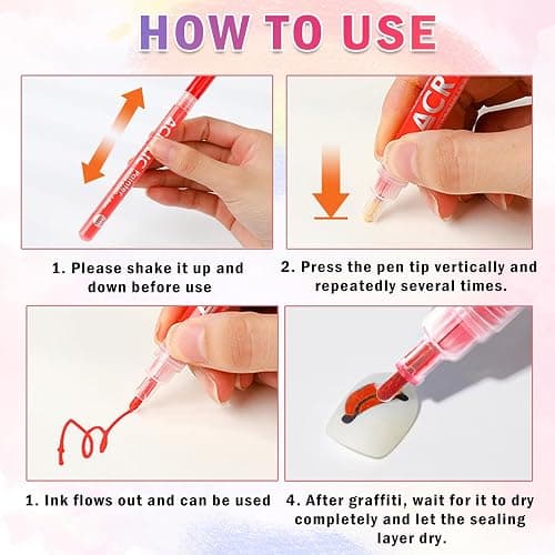 IONSGAKO 12 Colors Nail Art Pens Set Nail Polish Pens Nail Art Drawing Pen Quick Dry Waterproof Nail Art Painting Pens kit for Home DIY Nail Art Design thumbnail 6