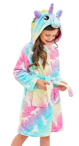 Doctor Unicorn Soft Unicorn Hooded Bathrobe Sleepwear - Unicorn Gifts for Girls - Image 1