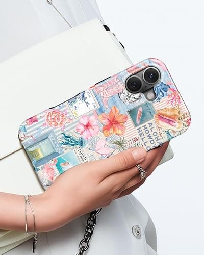 TAMUEL for iPhone 16 Case, Cute Aesthetic Beach Ocean Seashell Collage Summer Phone Case, Compatible with Magsafe, Trendy Coastal Magnetic Slim Shockproof Protective Women Girl Men Cover thumbnail 8