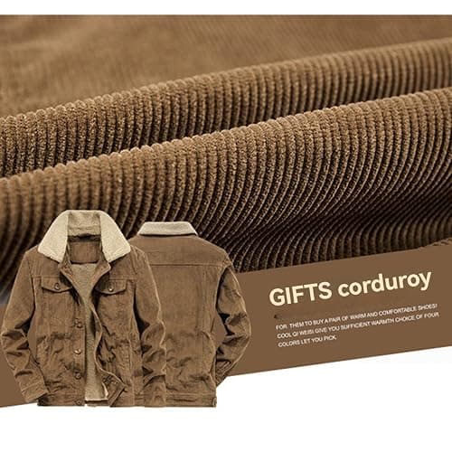 XDFVC Men's Vintage Fleece Sherpa Lined Corduroy Denim Trucker Jackets Thickened Lapel Button Down Winter Coats with Pockets thumbnail 6