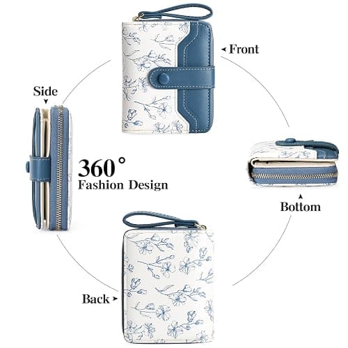 GAEKEAO Small Wallet for Women Leather RFID Blocking Bifold Zipper Pocket Credit Card Holder Purse Wallets with ID Window thumbnail 5