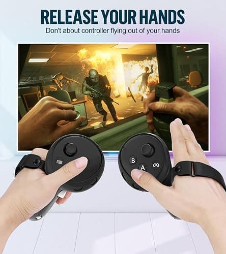 Silicone Cover Set Compatible with Meta Oculus/Quest 3, VR Accessories Protective Cover Includes Controller Grips, Front Shell Headset Cover and Face Cover, Not Fit Quest 3S (Black) thumbnail 4